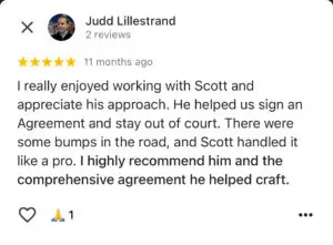 Client testimonial for expert divorce settlement drafting